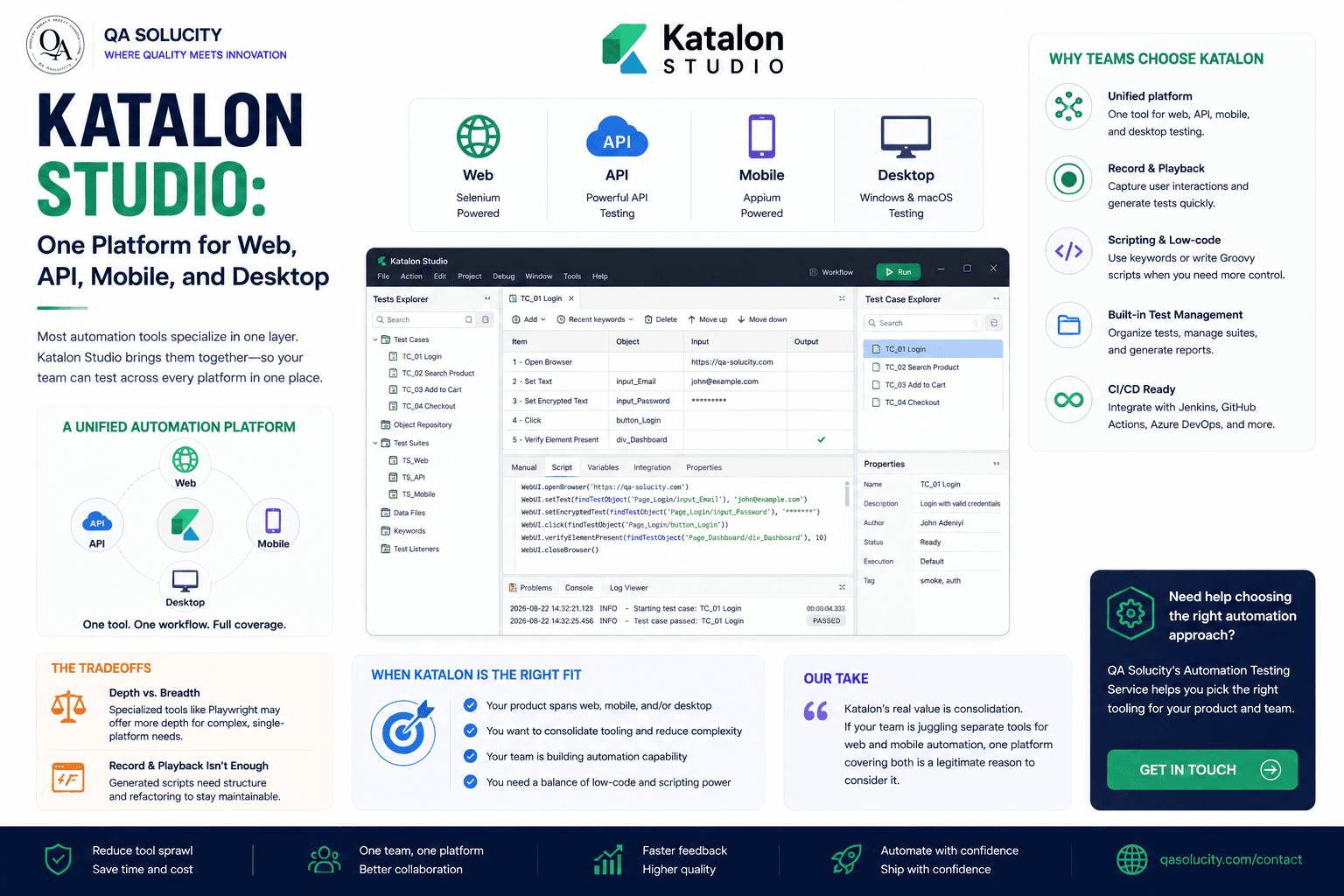 Katalon Studio: One Platform for Web, API, Mobile, and Desktop